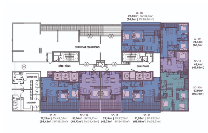 Mặt bằng thiết kế căn hộ tòa SC Vinhomes, tối ưu không gian sống gần Vincom Bắc Ninh