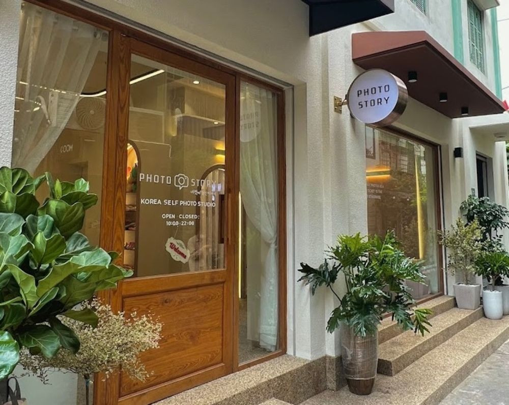 Mặt tiền Photo Story photobooth với phong cách cafe Hàn Quốc