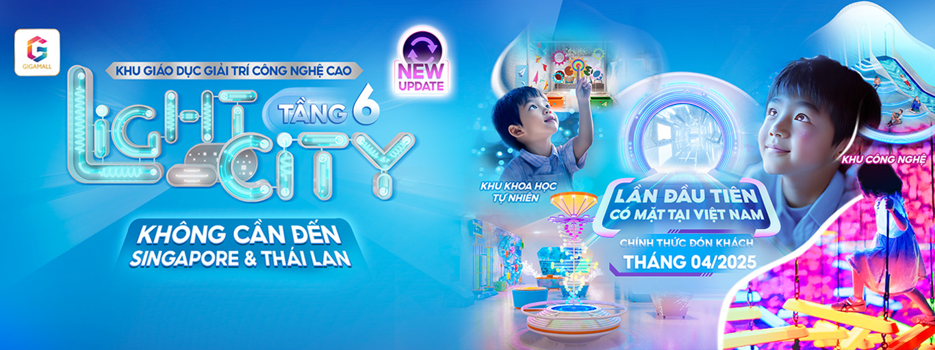 Nội thất khu vực sảnh chính GigaMall Thủ Đức sôi động