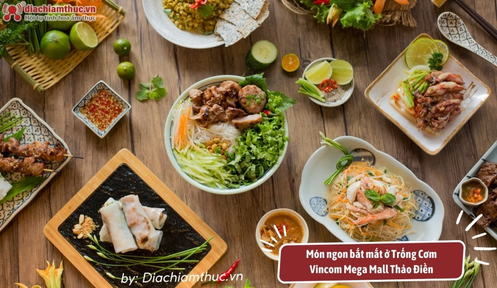 Phần ăn cơm gia đình đầy đủ tại Nhà hàng Trống Cơm Vincom Thảo Điền