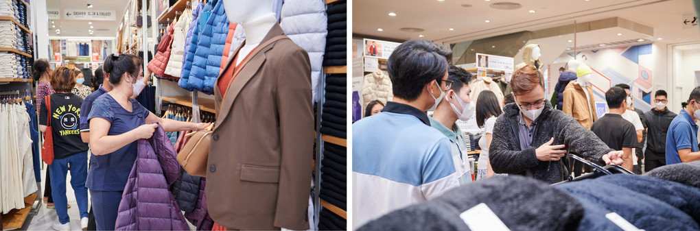 Sản phẩm LifeWear thu đông tại Uniqlo Vincom Bà Triệu trong dịp khai trương