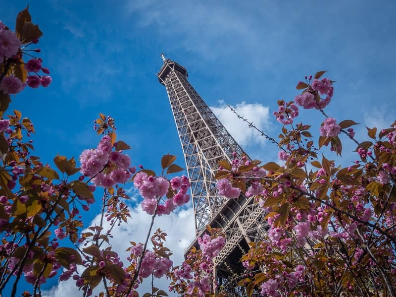 Tháp Eiffel vào mùa xuân