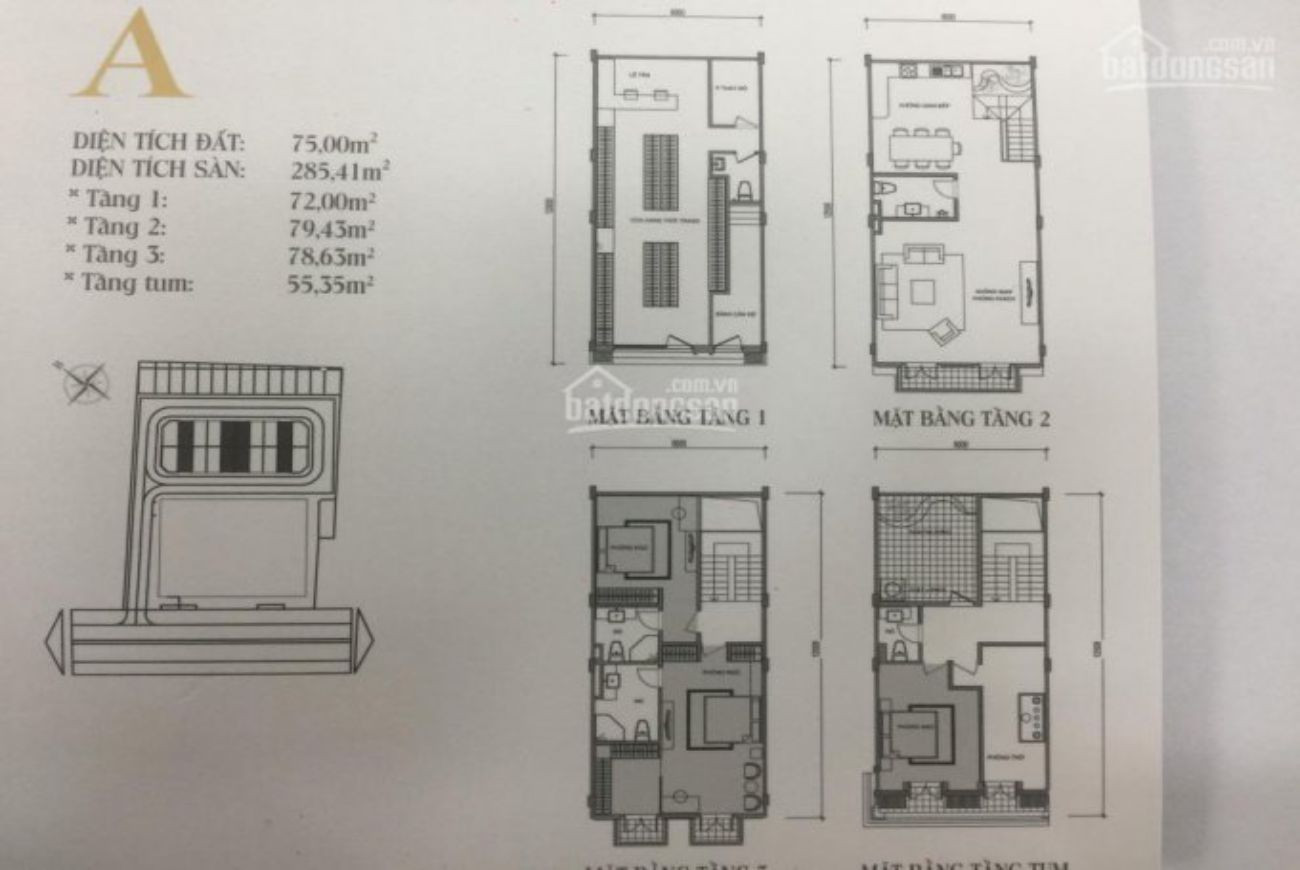 Thiết kế mặt bằng chi tiết của một căn shophouse tại Vincom Vĩnh Long