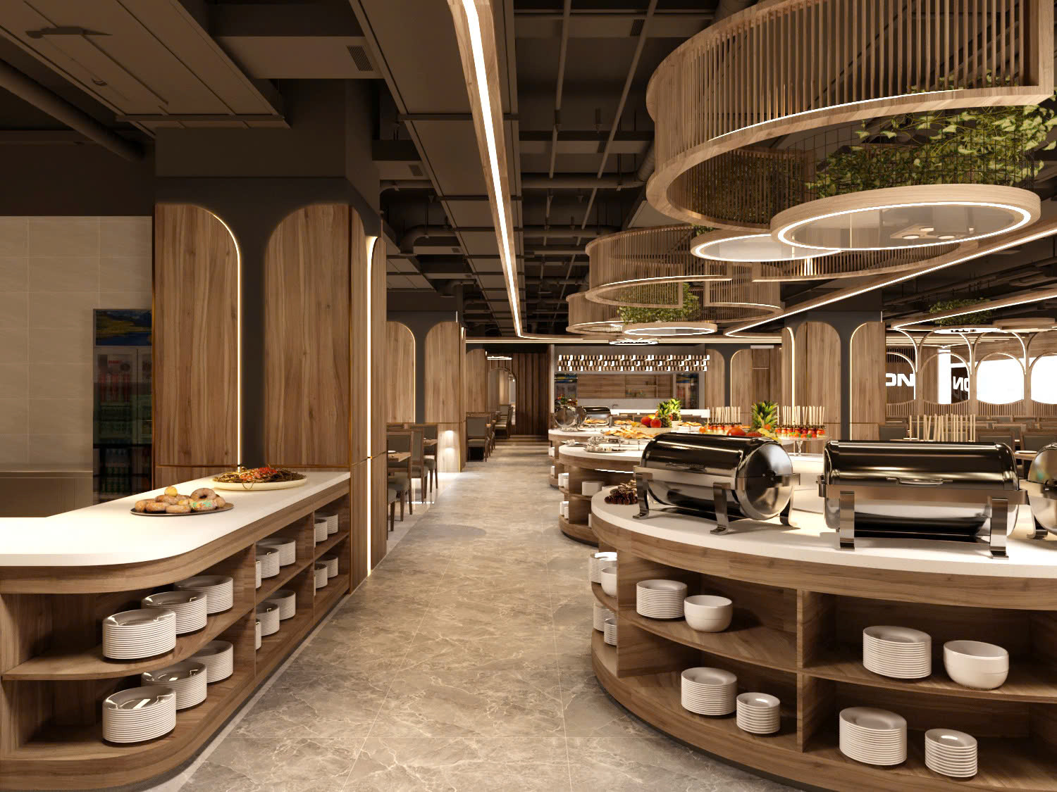 Thực đơn đa dạng tại quầy line của Buffet Poseidon