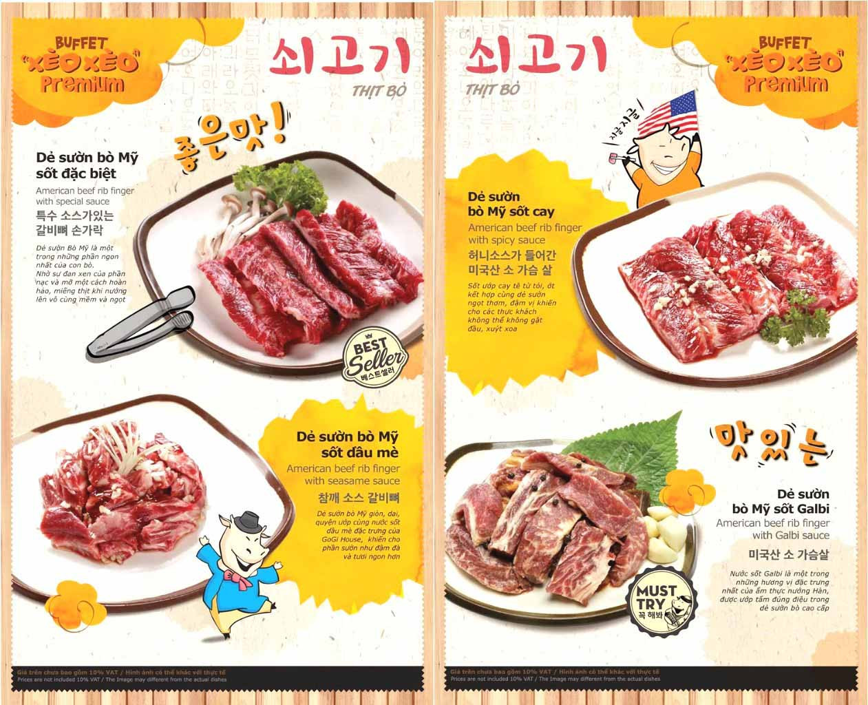 Thực đơn phong phú tại nhà hàng Gogi House trong khu ẩm thực của Vincom Plaza Đà Nẵng