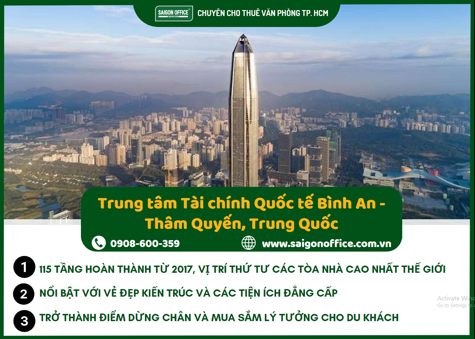 Trung tâm Tài chính Quốc tế Bình An, một trong những tòa tháp cao nhất thế giới tại Thâm Quyến