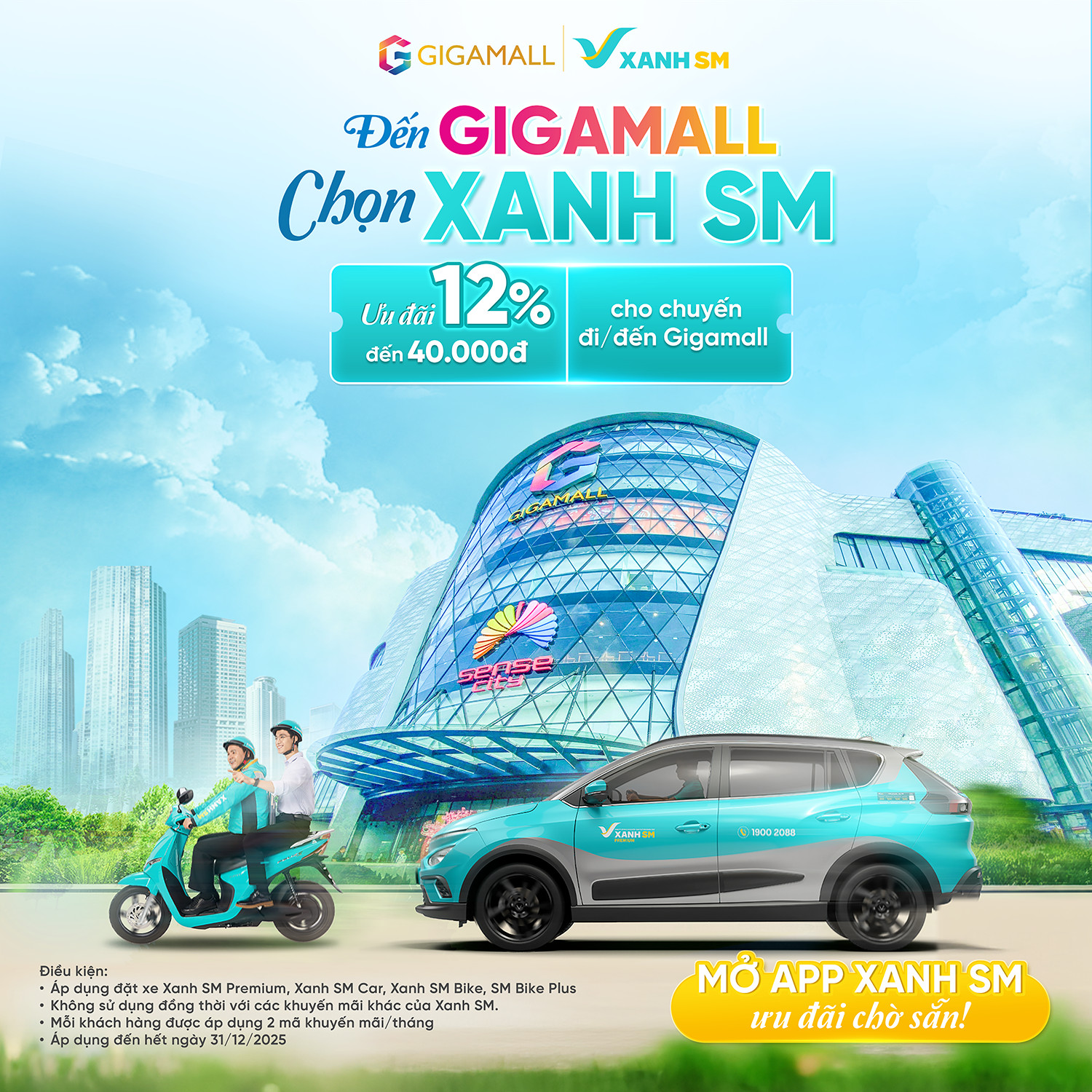 Trung tâm thương mại GigaMall Thủ Đức với logo Xanh SM