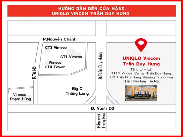 Uniqlo Vincom Trần Duy Hưng: Không gian mua sắm rộng rãi