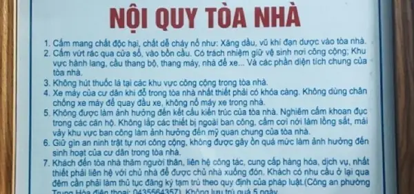 Bảng Nội Quy Chung Cư: Quy Tắc Sống Văn Minh Và Các Điều Khoản Cần Biết
